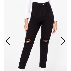 Distressed Knee Mom Jeans